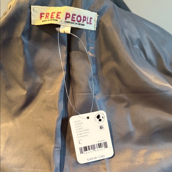 Free People Gray Belted Trench Coat NWT Size L - Picture 7 of 10